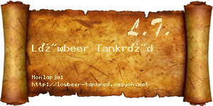 Löwbeer Tankréd névjegykártya